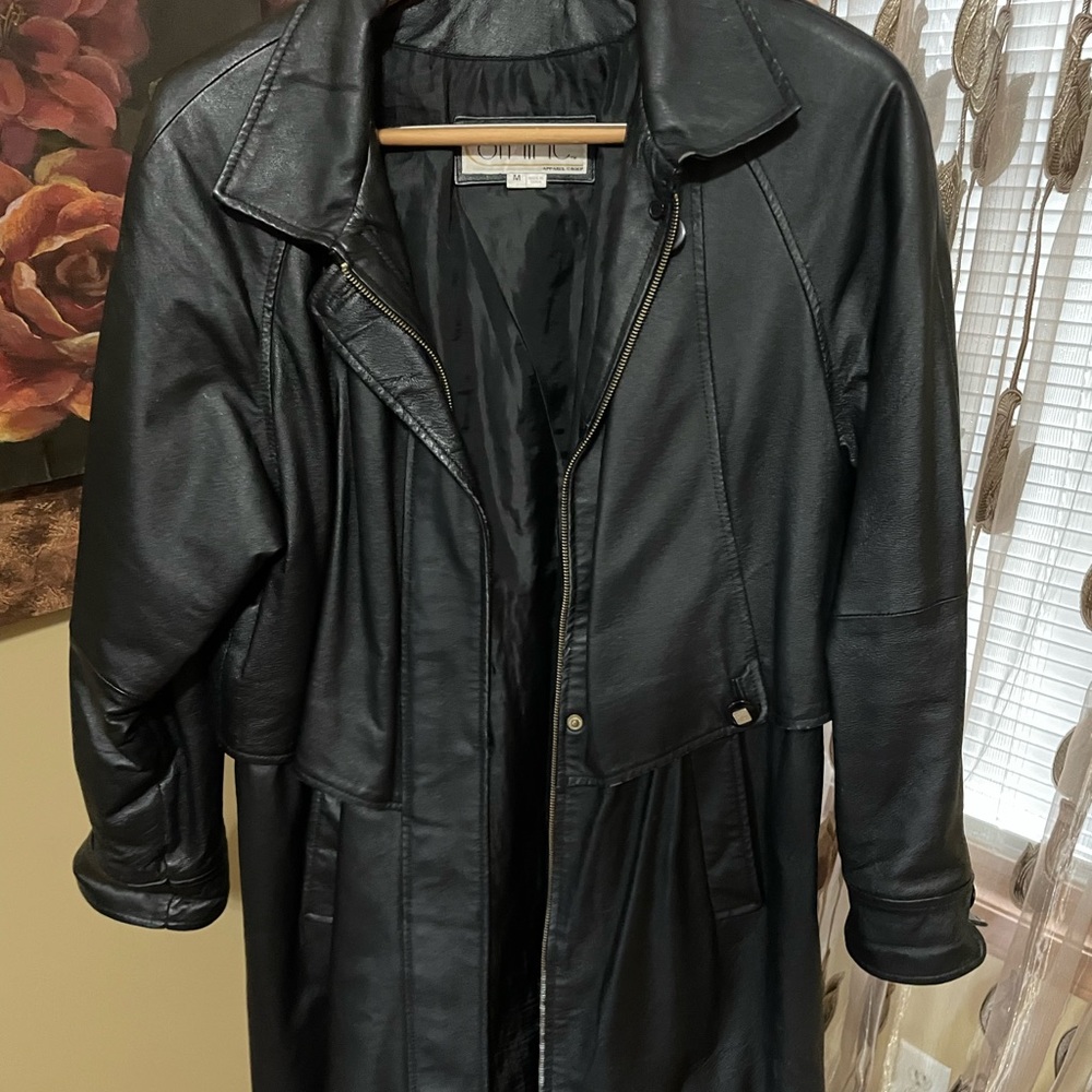 Womens leather trench coat